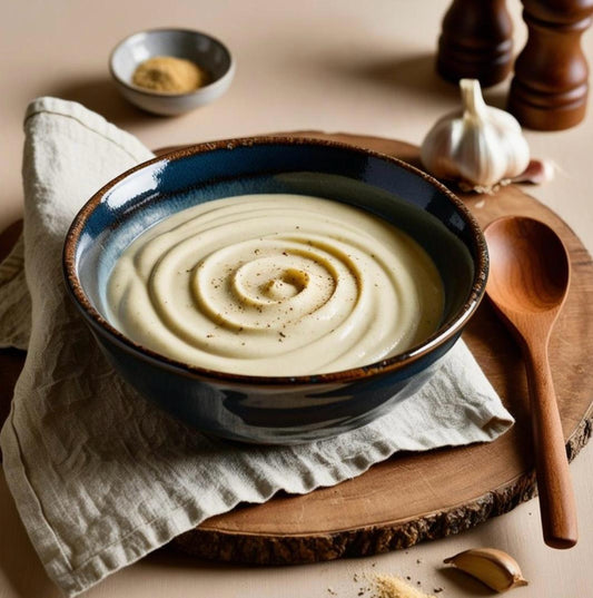Sauce béchamel vegan, préparée avec du lait de soja