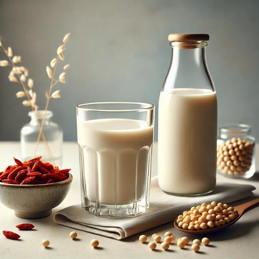 Boisson végétale au soja et baies de goji, énergisante et maison