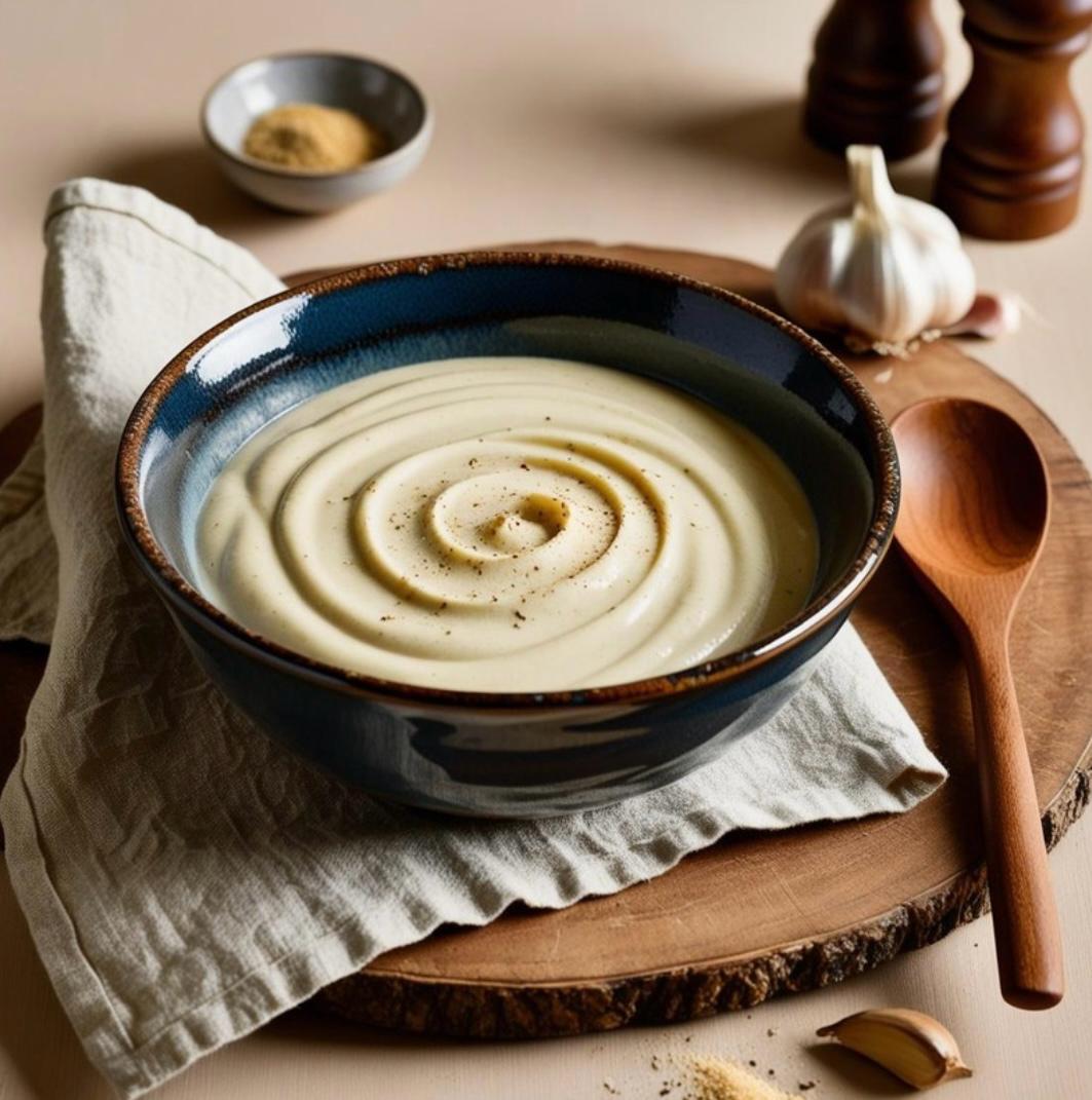 Sauce béchamel vegan, préparée avec du lait de soja